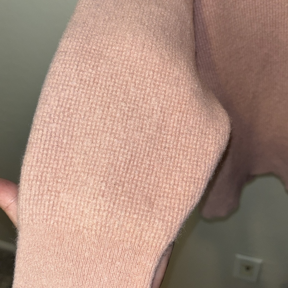 Madewell 100%Cashmere Women's cropped Sweater rosepink 3/4 sleeves - Picture 5 of 12